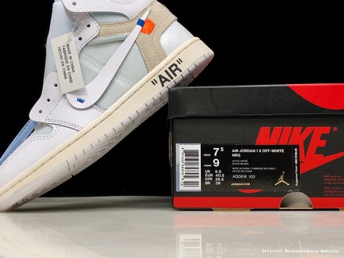 Official Maikesneakers Retro AQ0818-100 White Air High Off-White Jordan 1 0813